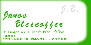 janos bleicoffer business card